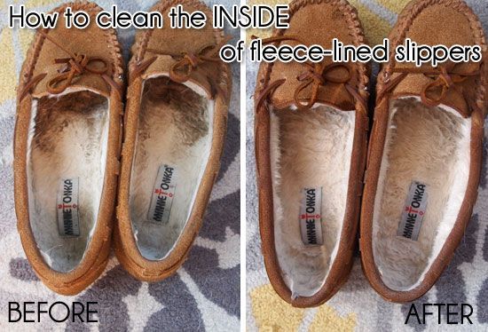 How to clean the inside of your Minnetonkas or Uggs. Because you know how gross they are.