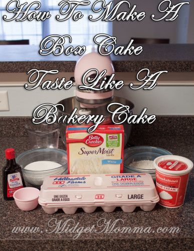 How To Make A Box Mix Taste Like A Bakery Cake- a different version that adds flour, sugar, sour cream, and other stuff. The box