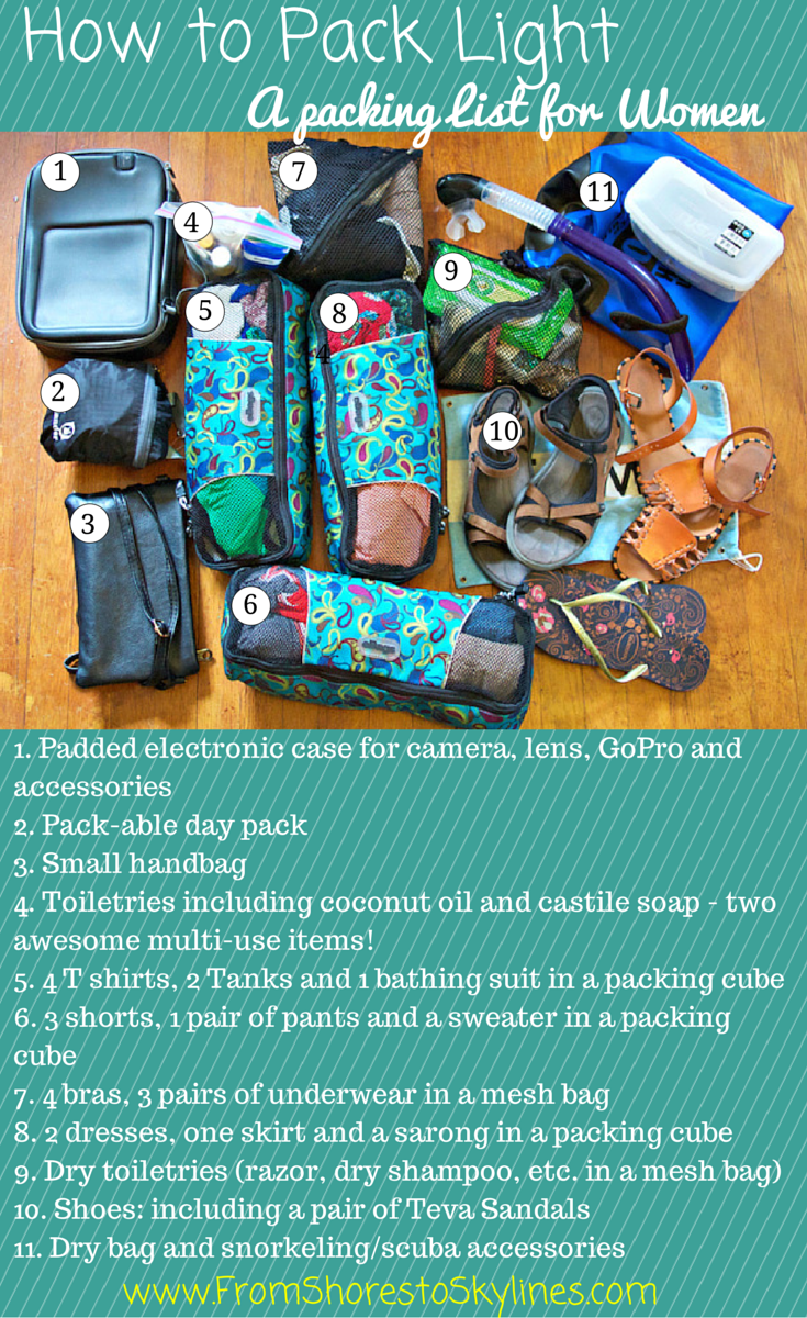 How to pack lighter (in only a carry-on) and a packing list for women