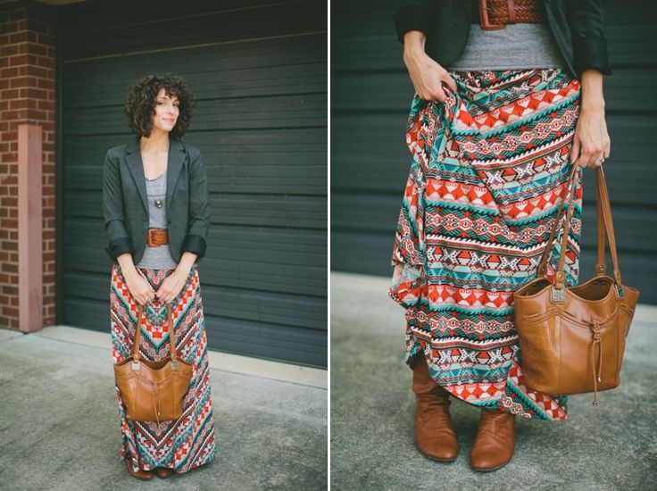 How to wear a maxi skirt for fall.