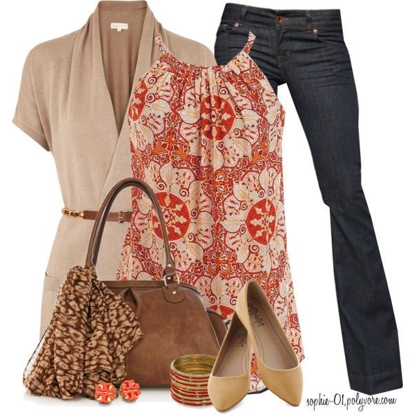 I like that this is a cute fall outfit that isnt with heels or boots. Sometimes a good pair of flats are nice too. :)