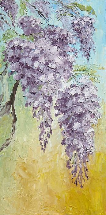 I would love to have this in so many ways! A pallet knife painting of wisteria.