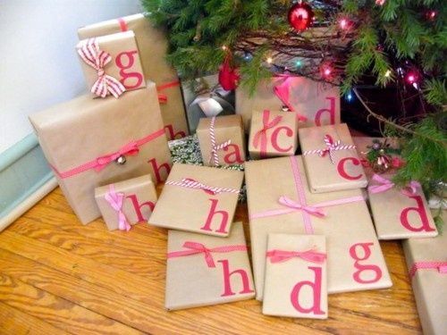Initials on the Christmas presents! Way cuter than those sticker tags.