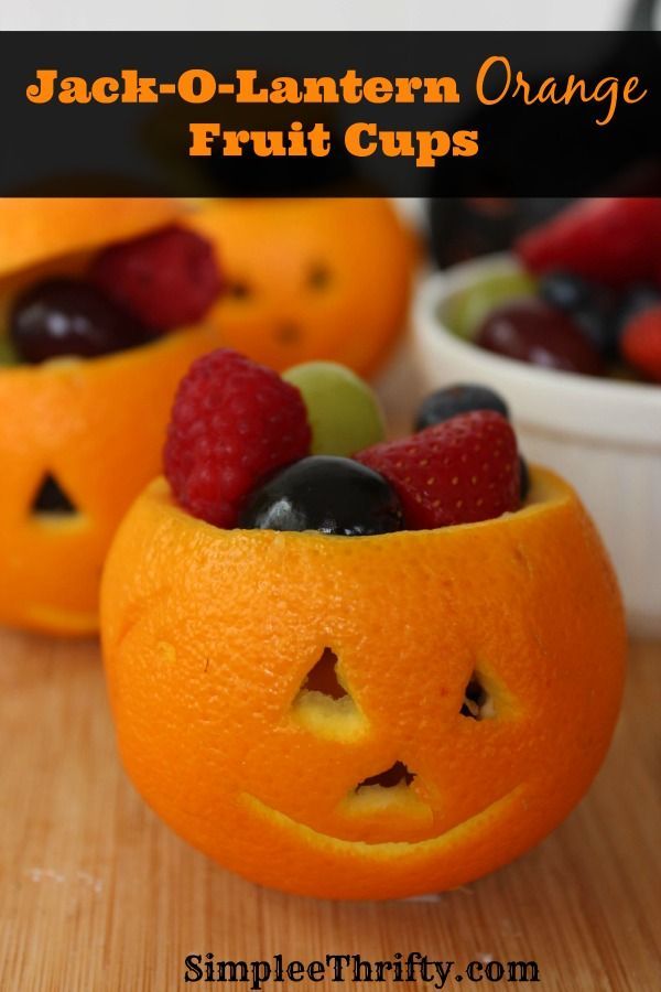 Jack-O-Lantern Orange Fruit Cups Halloween is such a fun holiday; I love coming up with all sorts of fun and cute crafts and