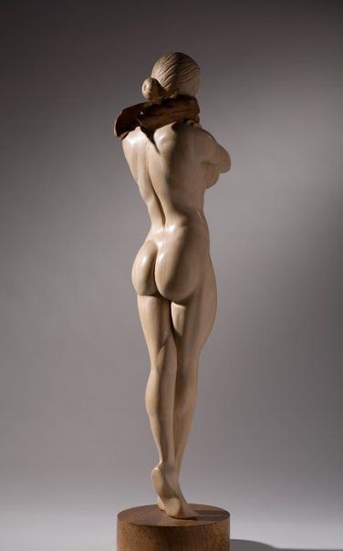 James McLoughlin wood sculpture Female Figure back