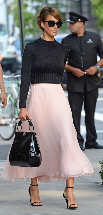 Jessica Alba channelled Audrey Hepburn at New York Fashion Week