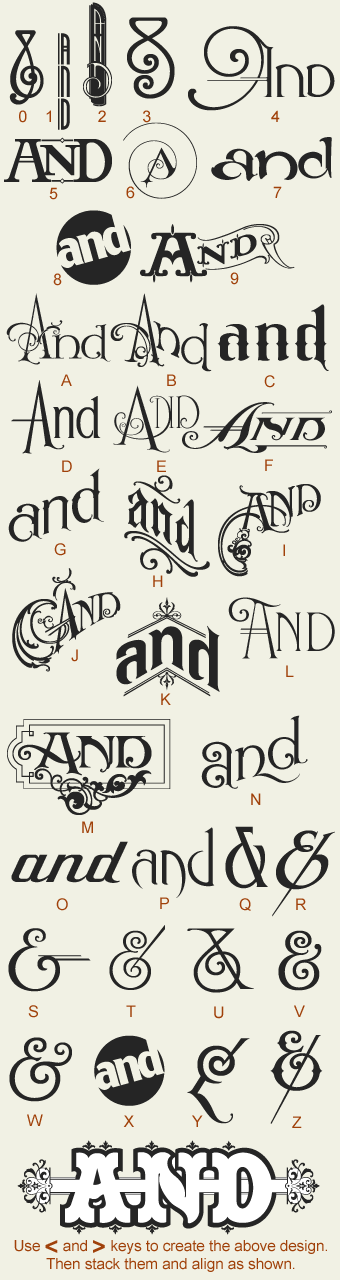 letterhead fonts “ands & ofs”