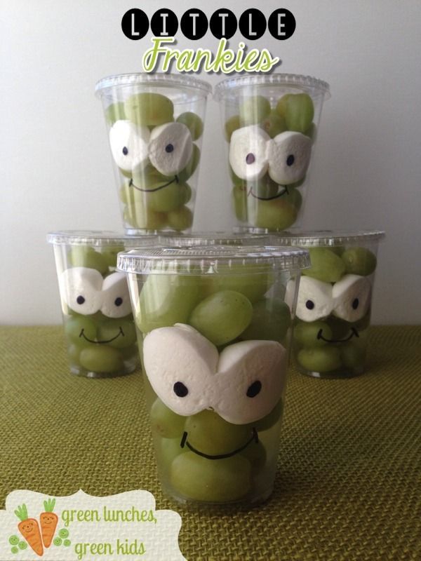 Little Frankies Class Snack! Healthy snack idea for halloween by Green Lunches, Green Kids!