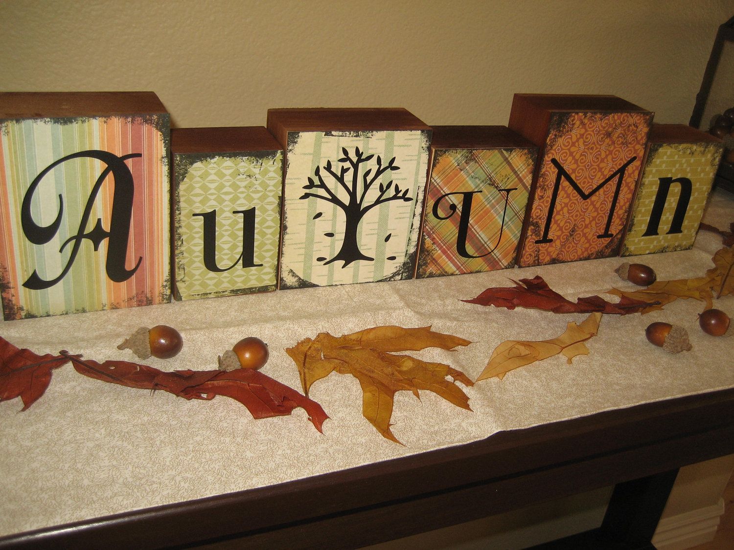 More fun blocks to make, squared blocks, scrapbook paper with vinyl lettering, and black paint