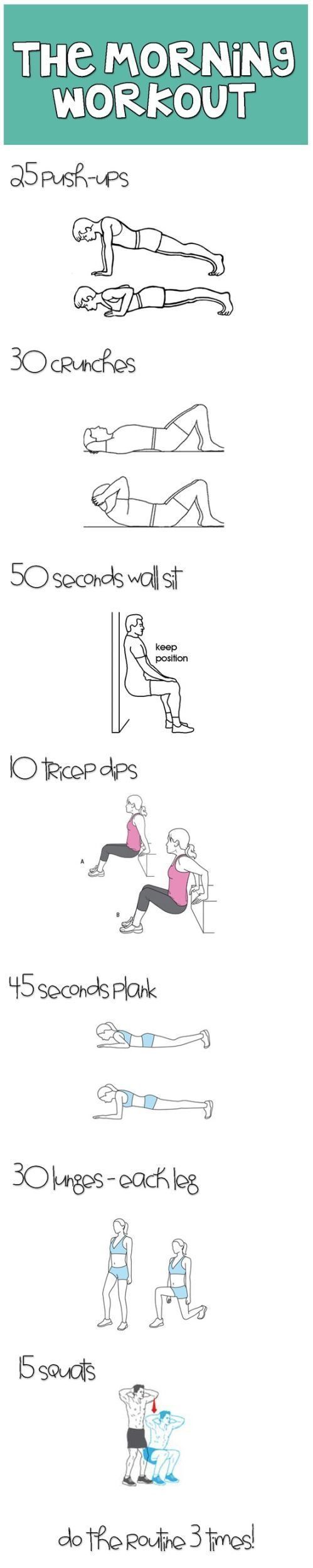 Morning Workout- Also another good   beginners workout. Do as many circuits as you can =D