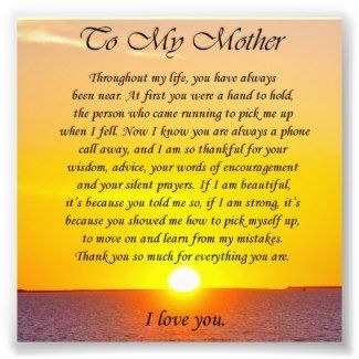 mothers birthday poems from daughter | In praise of mother who helped me grow to be who I am today. CHECK …