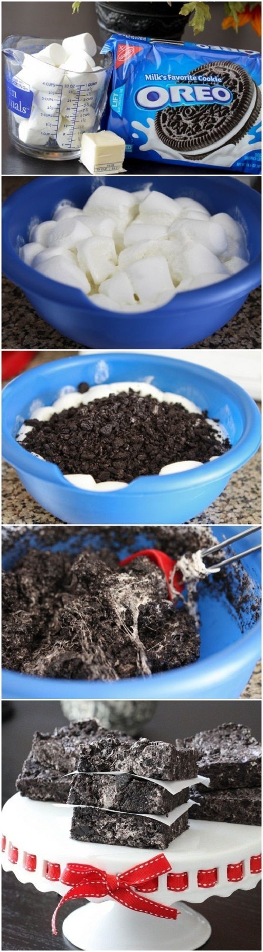 No-Bake Chewy Cookies and Cream Bars… If I made these Id have to give them away as gifts immediately so I dont eat the whole