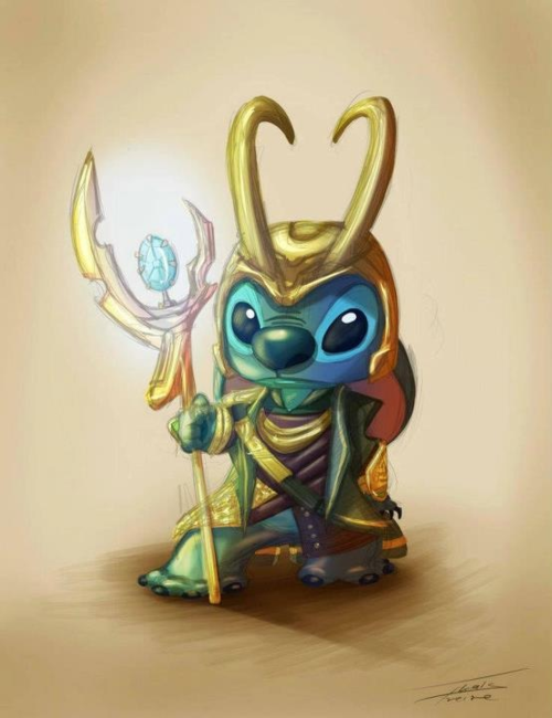 omg its Stitch dressed as Loki… well he was created for mischief. Tumblr