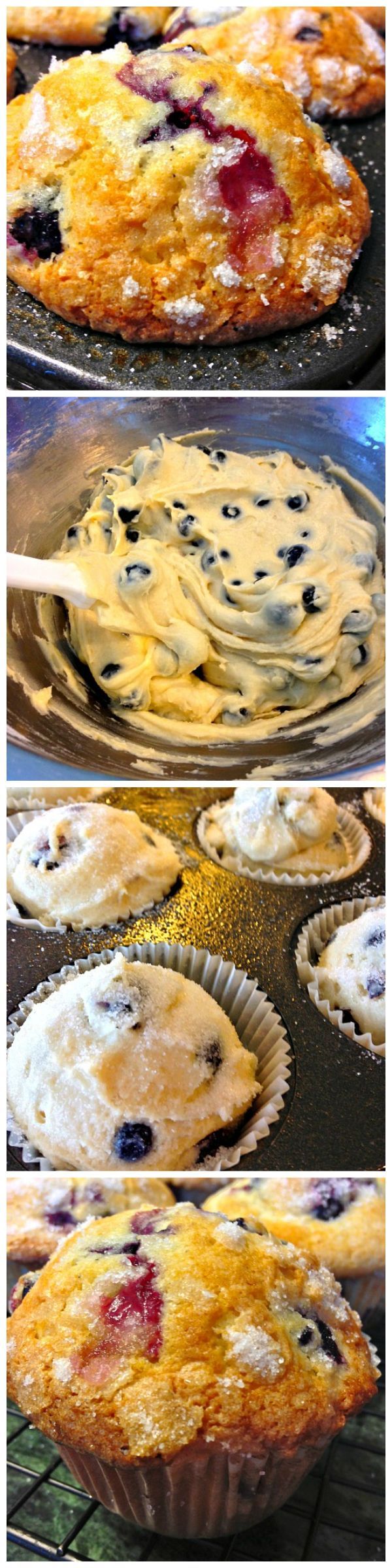 Our Bakery Style Blueberry Muffins are moist & bursting with juicy blueberries! Quite possibly the most scrumptious blueberry