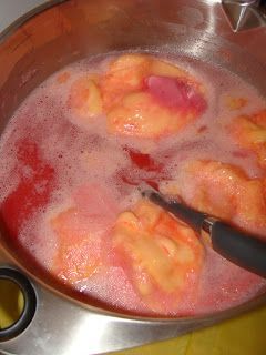 Party Punch ~ This punch was a hit! So easy and so good.  We used diet sprite, fruit punch, and rainbow sherbert.  We went through
