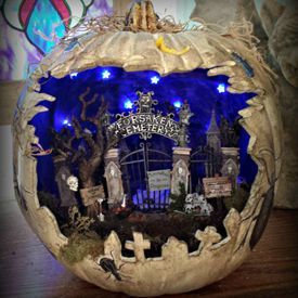 Picture of Spooky Graveyard Diorama Pumpkin