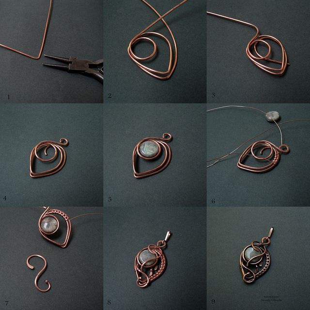 Picture wire jewelry tutorial – pendant with beads or could be used for earrings.