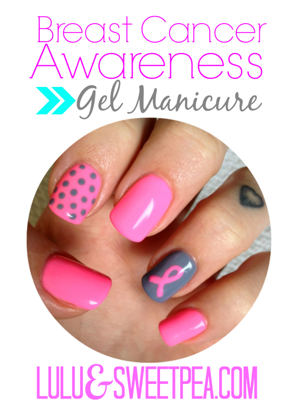 Pink ribbon manicure for breast cancer awareness- Lulu & Sweet Pea