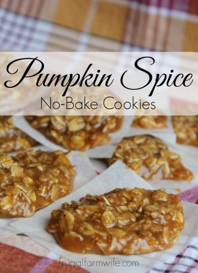 Pumpkin Spice No-Bake Cookies! Im dying here! These cookies are so good!! Its the taste of Fall in a saucepan.
