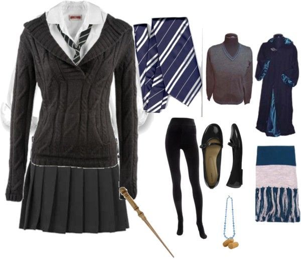 “Ravenclaw Outfit” by lauren-elle  liked on Polyvore. Would be great for a Luna Lovegood costume!