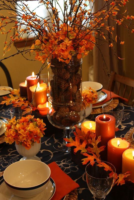 simple fall table decorations ideas | Easy Autumn Centerpiece – More With Less Today