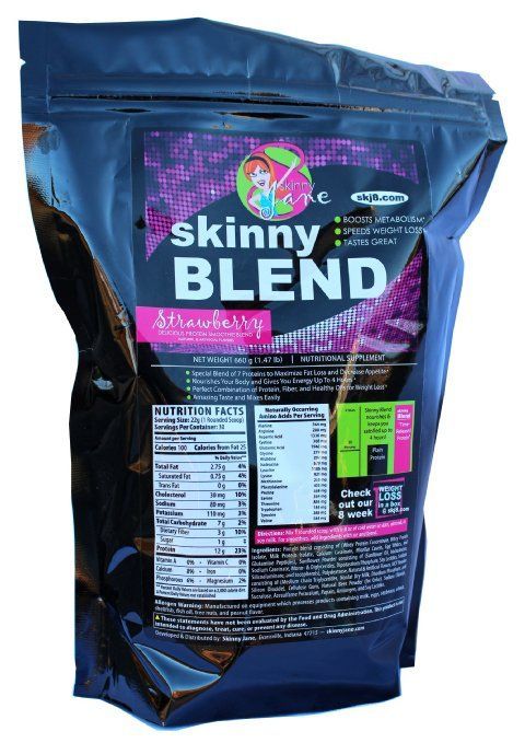 Skinny Blend Best Tasting Protein Shake for Women Weight Loss Decrease Appetite Increase Energy 30 Shakes per Bag (Strawberry)