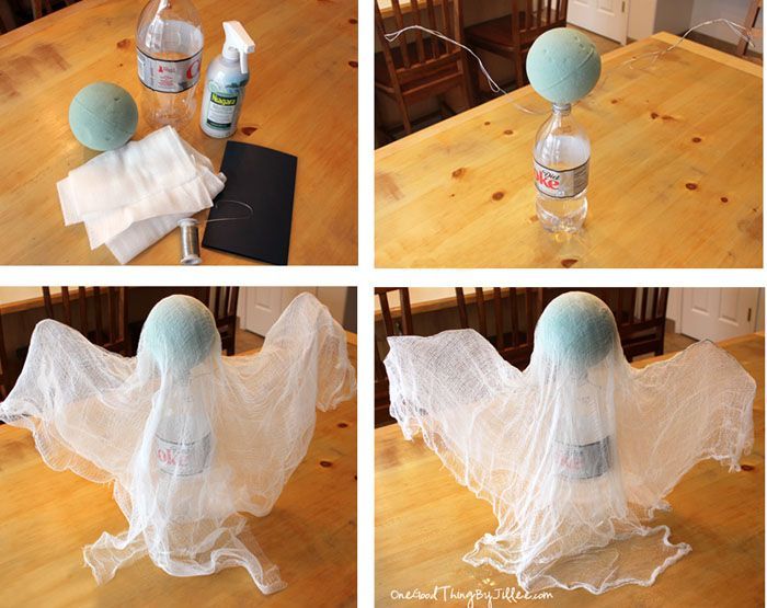 Spooky Floating Cheesecloth Ghost. Quick and easy Halloween decoration!