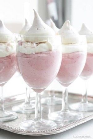 Strawberry Mousse Recipe this would be cute for a girl baby shower
