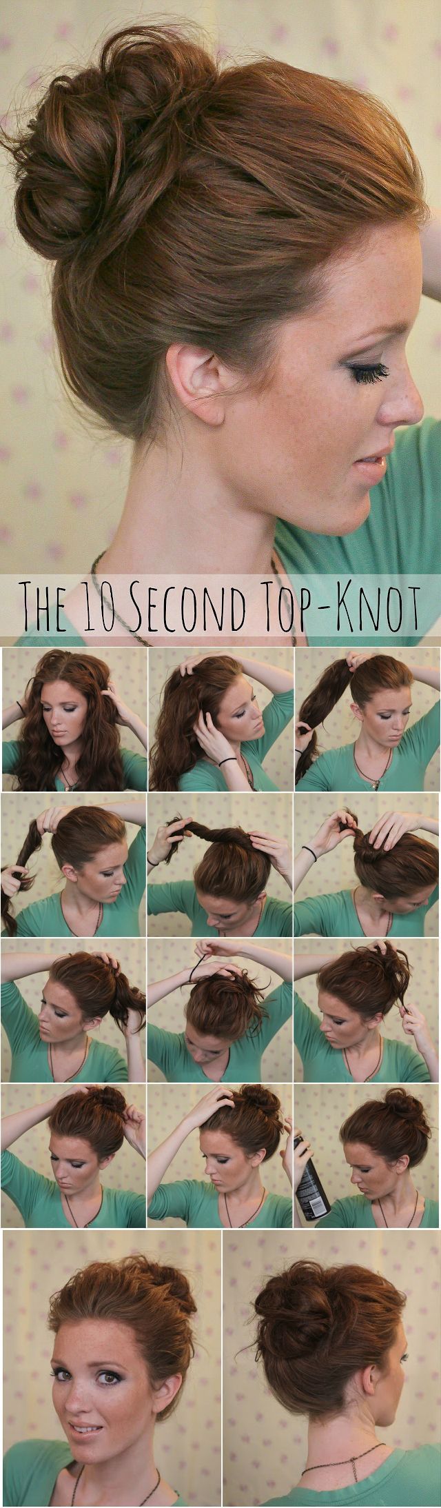 Super Easy Knotted Bun Updo and Simple Bun Hairstyle Tutorials, she makes it look so simple