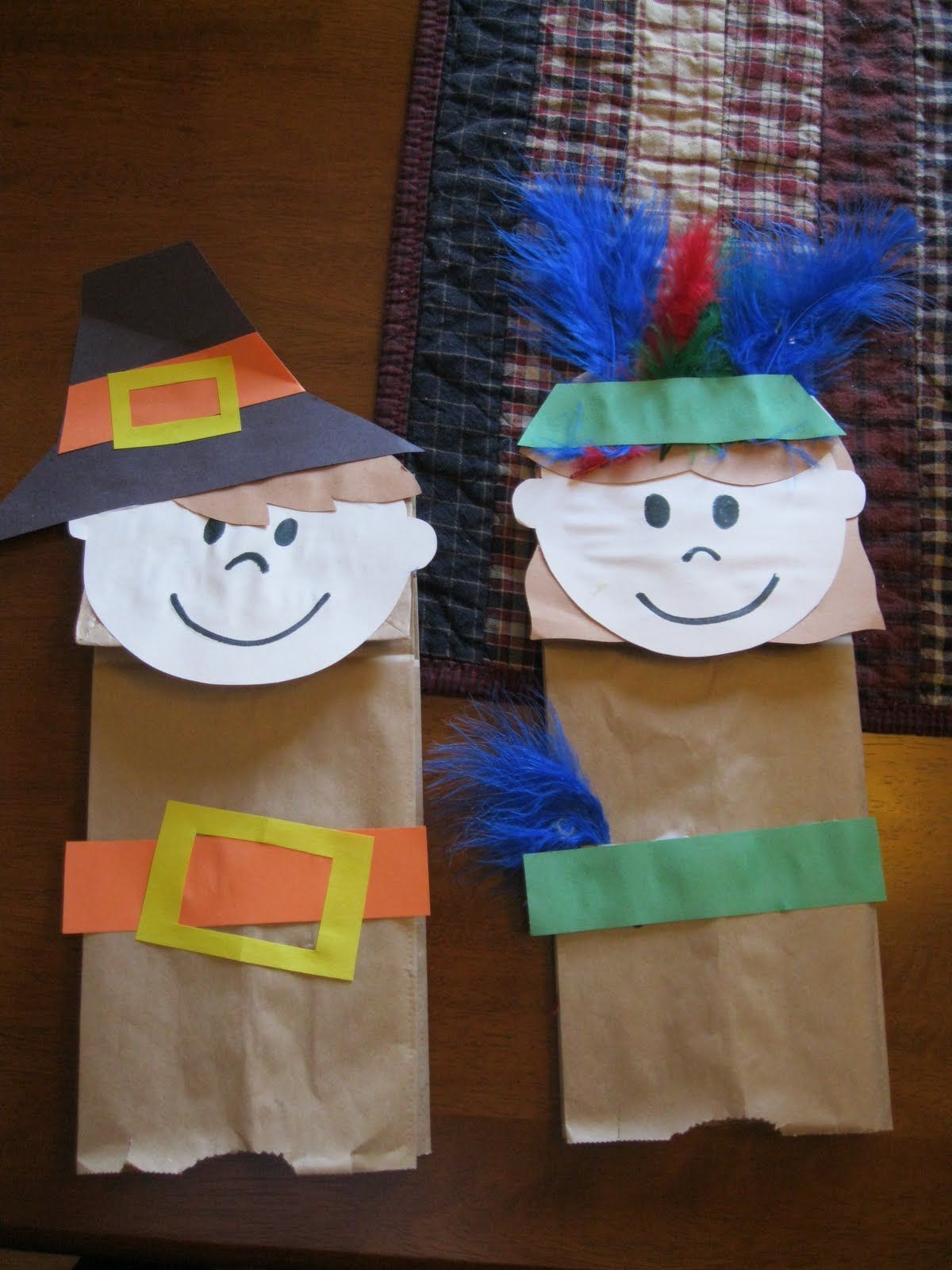 Thanksgiving Crafts For Kindergarten | Preschool Crafts for Kids*: Thanksgiving Pilgrims and Indians Bag …