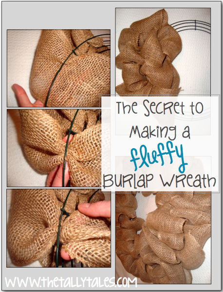 The Secret to Making a FLUFFY Burlap Wreath. SO easy!