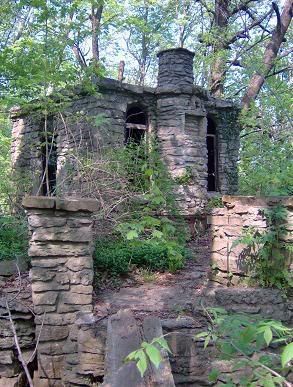 The Witchs Castle was a ruined stone house, also known as Mistletoe Falls, located on an isolated hill overlooking the Ohio River.