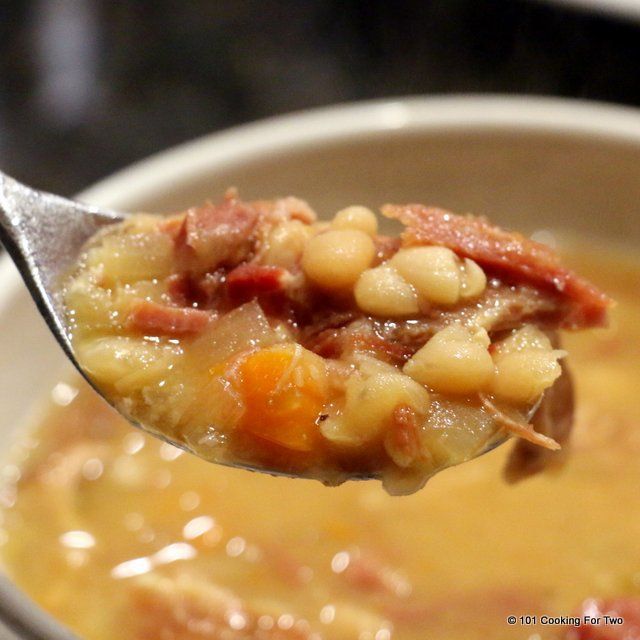 There is nothing much more classic then ham and white bean soup. Use up that holiday ham bone with this traditional soup.