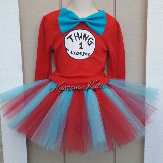 Thing 1 and thing 2 tutu sets Birthday outfit for by KustomKutiez, $17.00