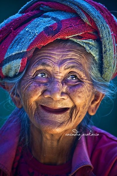 This old Balinese women is so Beautiful! Look at all the laugh lines, and sparkles in her eyes!