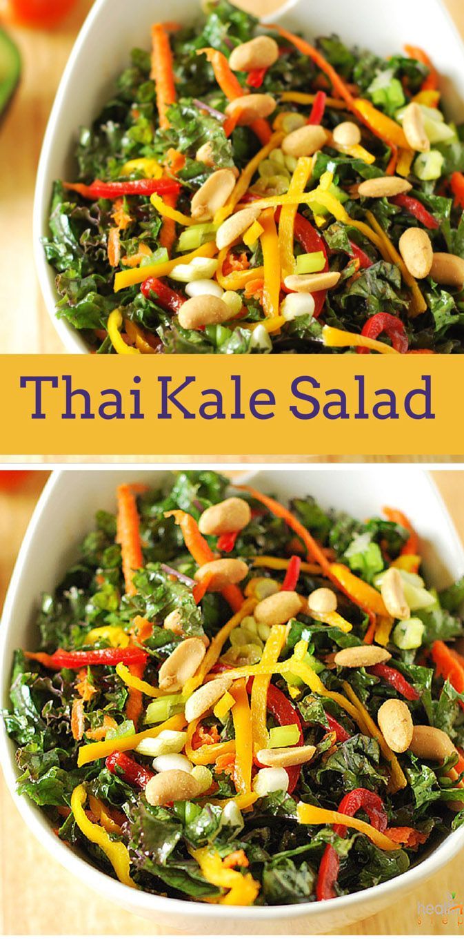 This Thai Kale salad is a lovely salad with the addition of bell peppers and the oriental flavors are perfect for company