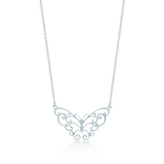 Tiffany Enchant® butterfly pendant in sterling silver.