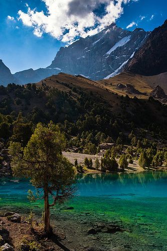 Turquoise Alauddin Lake, Tajikistan. PeacePal will be working with Tajikistan in the coming program year!