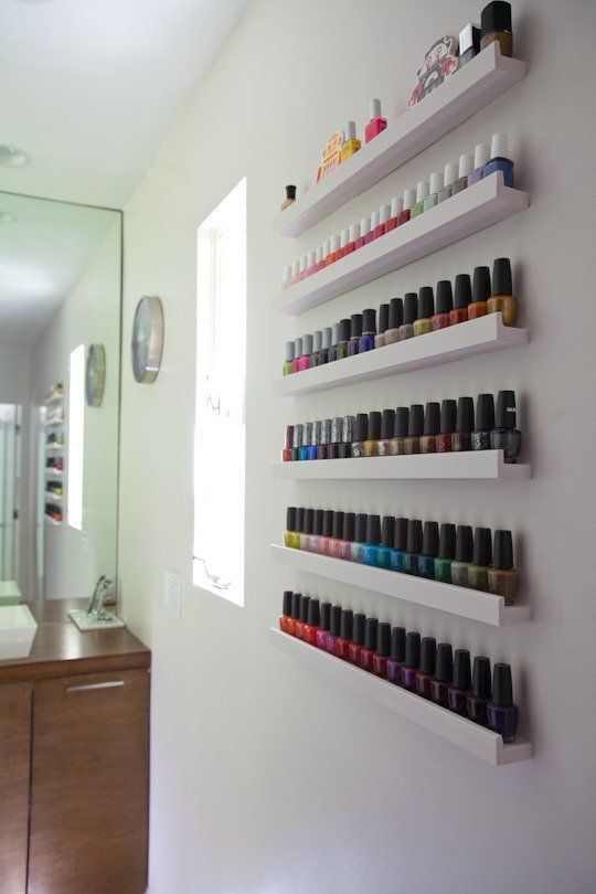 We love this nail polish storage solution–like living in a salon!