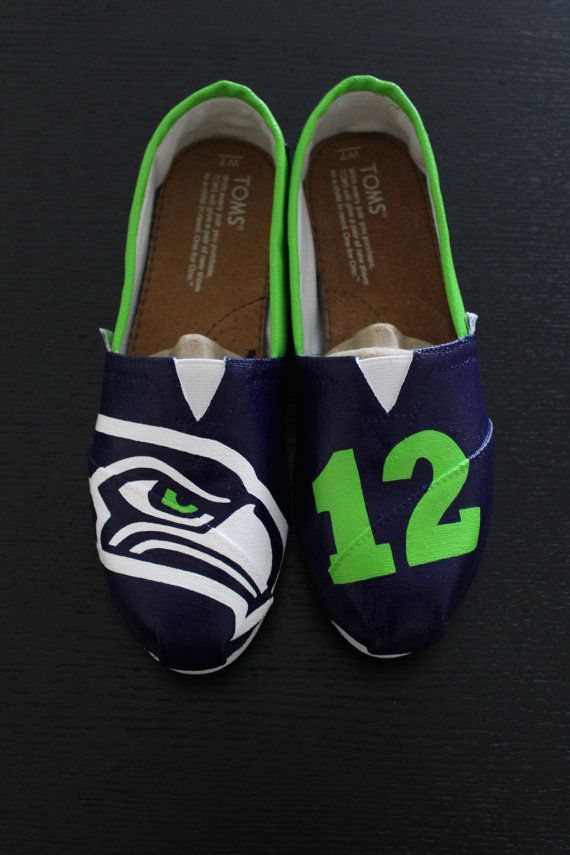 Womens Seahawks Toms Shoes by SmashParties on Etsy