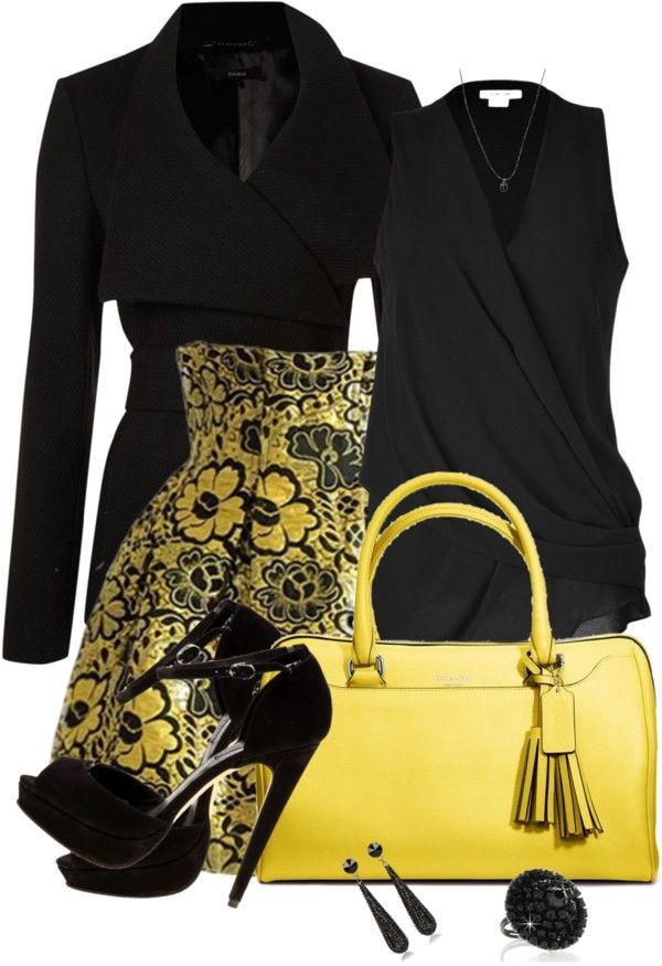 “Yellow and Black” by averbeek on Polyvore