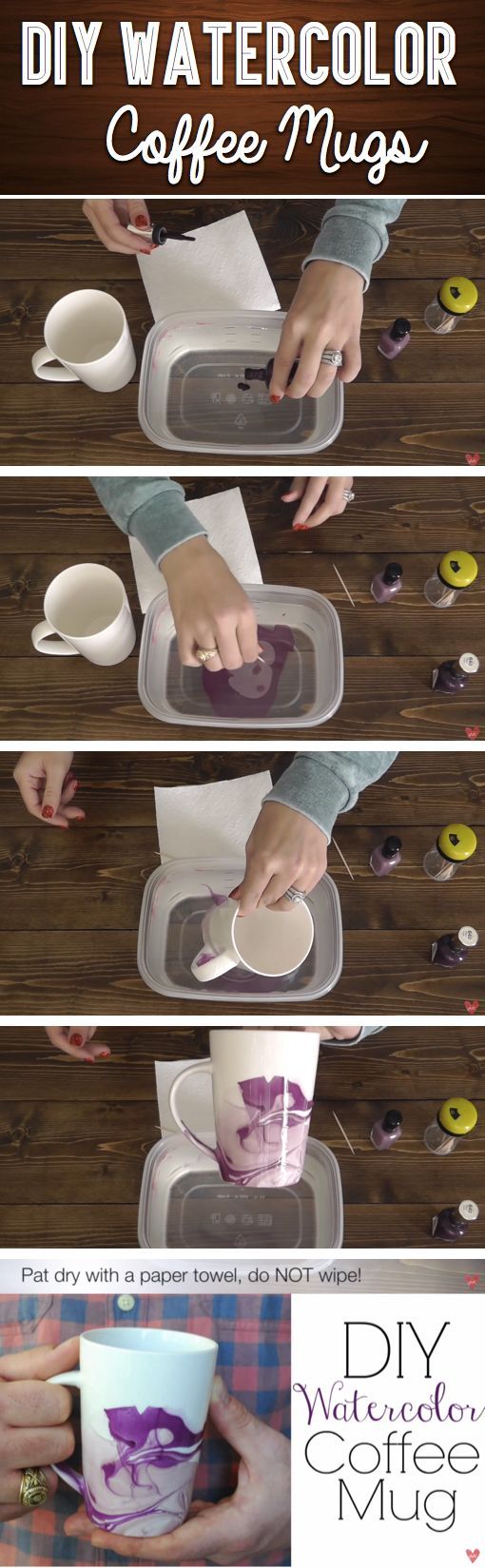 You Will Be Amazed To See What You Can Achieve With A Plain Coffee Cup And Some Nail Polish! – She Turned A Plain Mug, Nail Polish