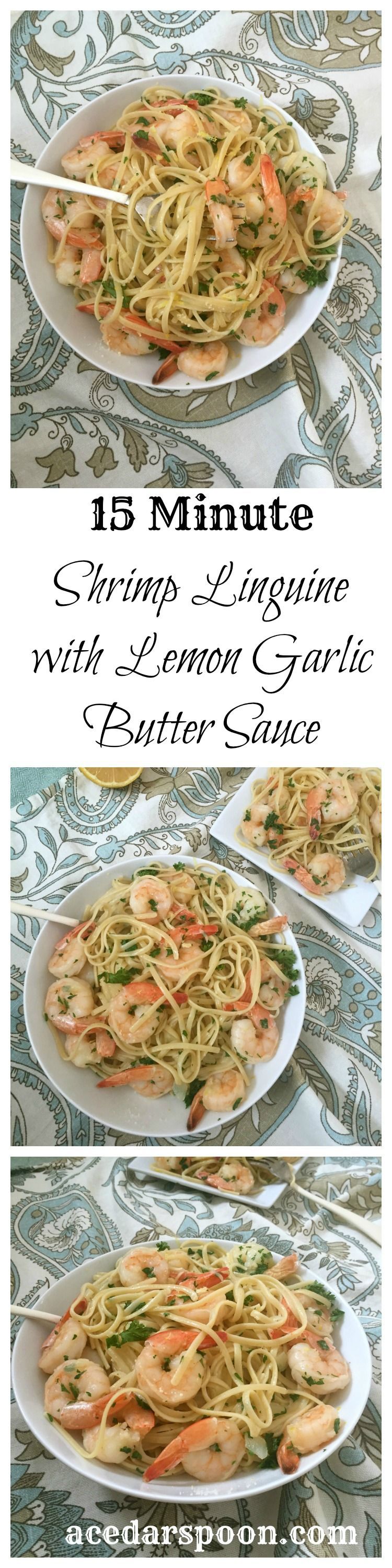 15 Minute Shrimp with Lemon Garlic Butter Sauce: light, easy and full of flavor // A Cedar Spoon