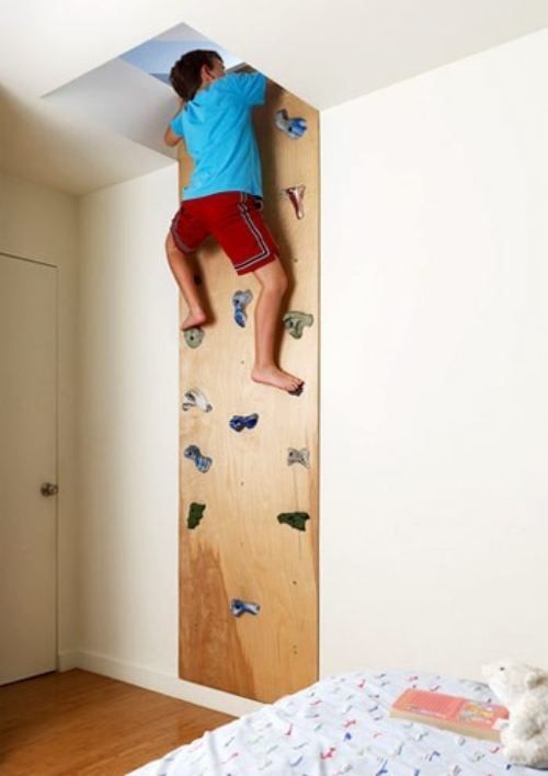 A rock climbing wall that leads to a secret room. | 32 Things That Belong In Your Childs Dream Room