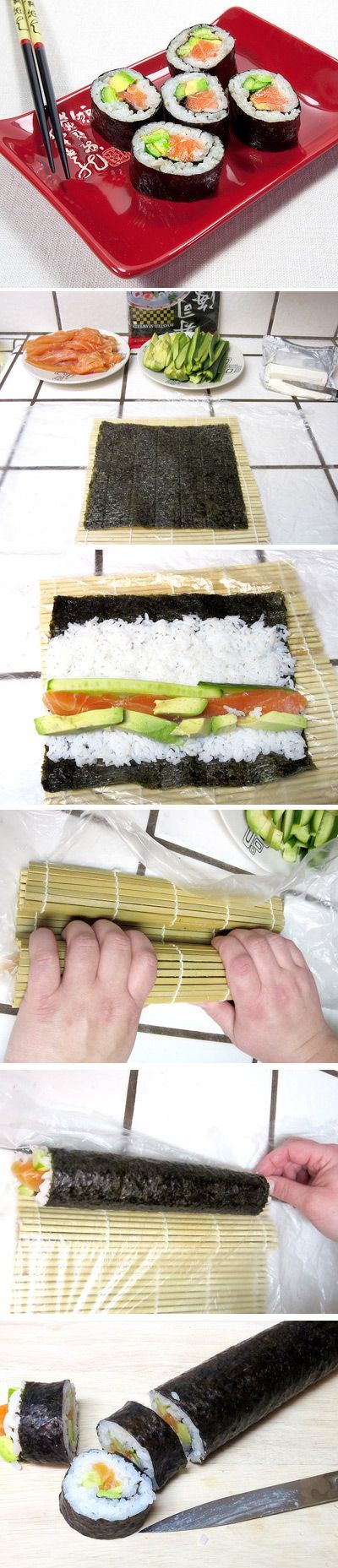 A step by step tutorial how to make sushi rolls at home. Click for recipe: I cant let myself look at this recipe until AFTER the