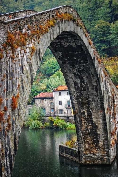 Ancient Stone Bridge, Mozzano, Italy