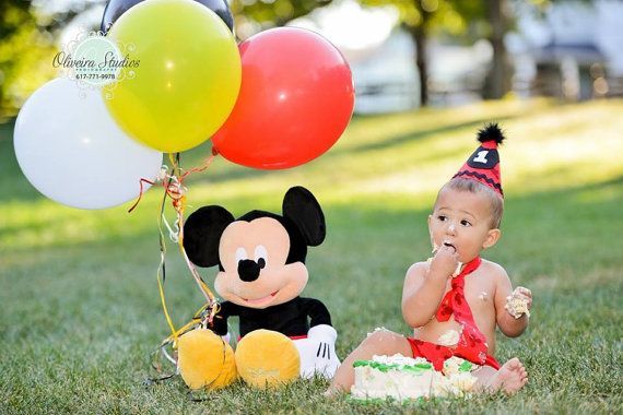 Baby Boy/ Toddler Mickey Mouse Cake Smash Outfit  by CutiePiesTies, $40.00