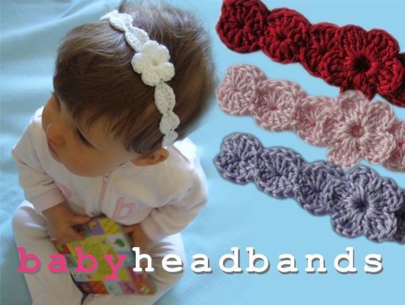 Baby Crochet Headband with Flower. See, these i would make and sell. They arent huge on the kids head
