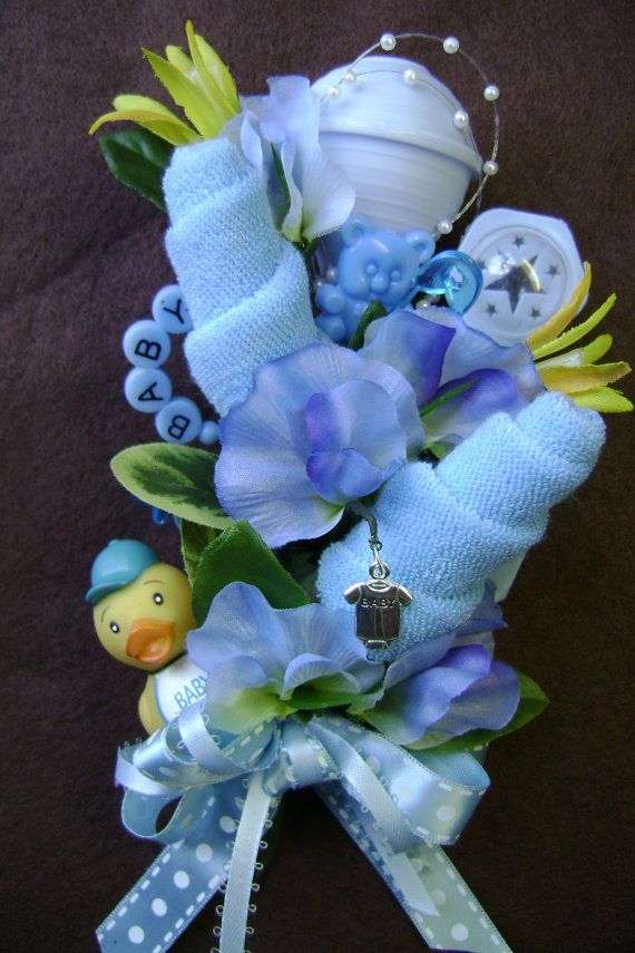 Baby Shower Corsage /Baby Washcloth Corsage /Baby Boy New Mom Corsage /Reusable Items