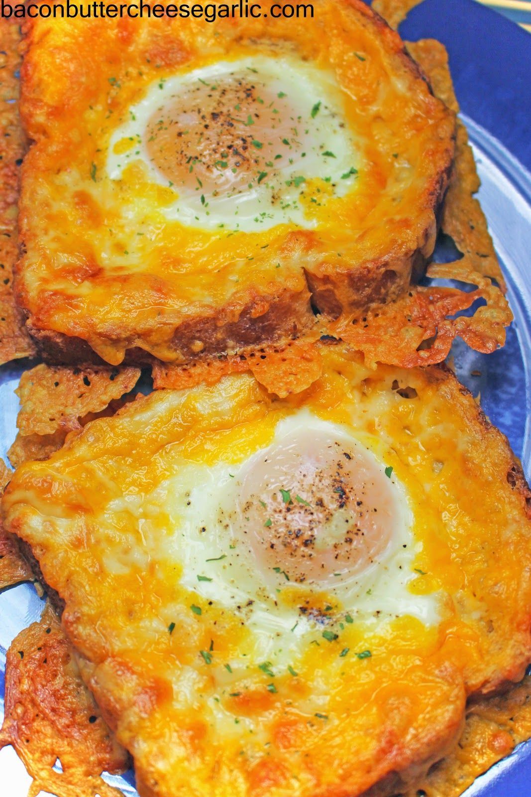 Bacon, Butter, Cheese & Garlic: Cheesy Egg Toasts…for a quick and tasty breakfast!